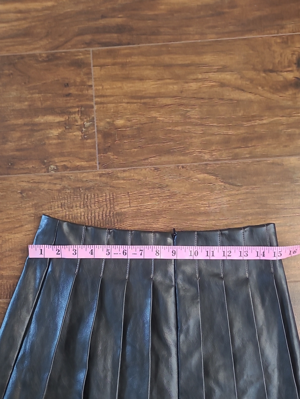 Vici Black Pleated Faux Leatger Pleated Mini Skort Western Party Size M - Picture 7 of 11